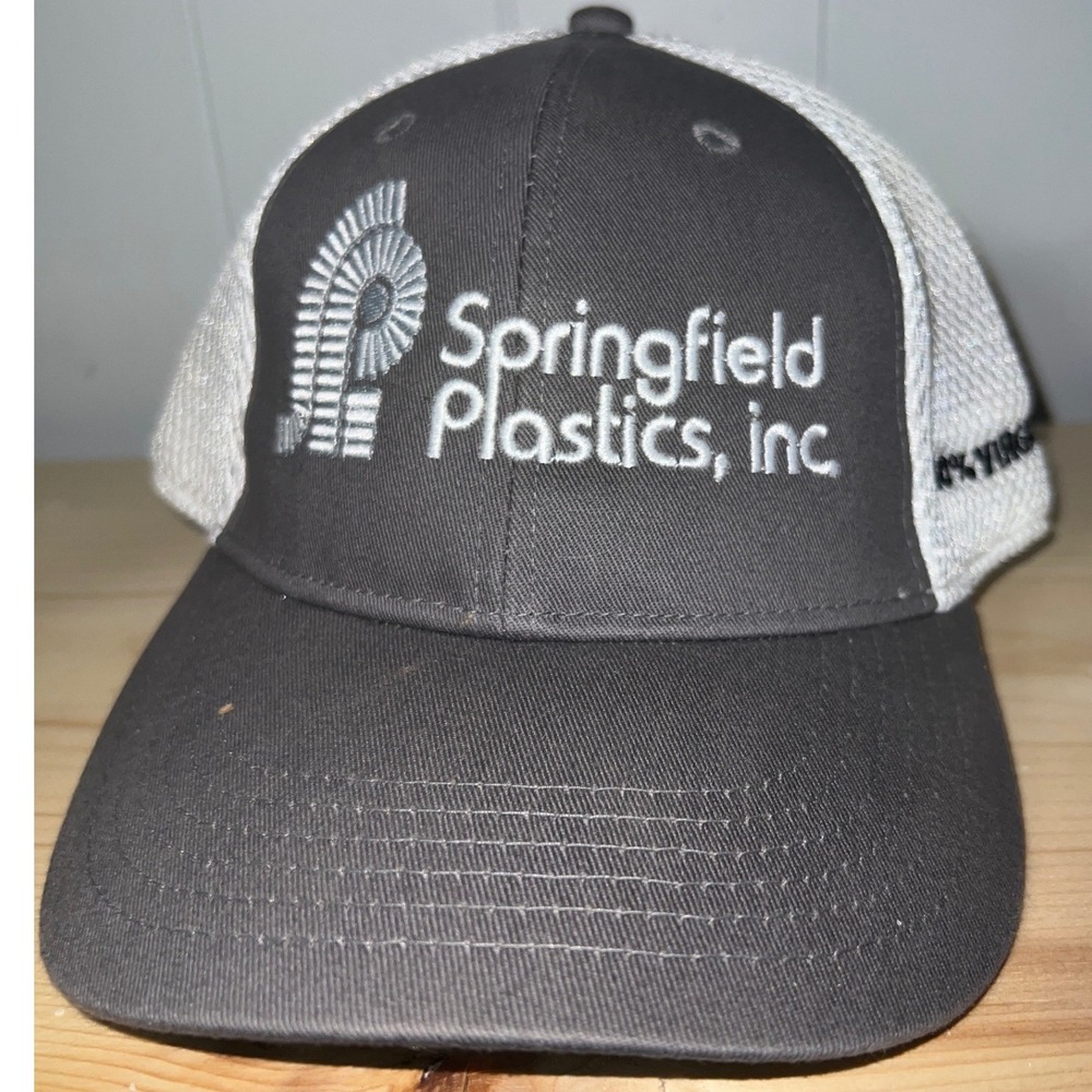 Outdoor Cap Springfield Plastics Inc Trucker Hat Grey White Mesh Adjustable OSFM